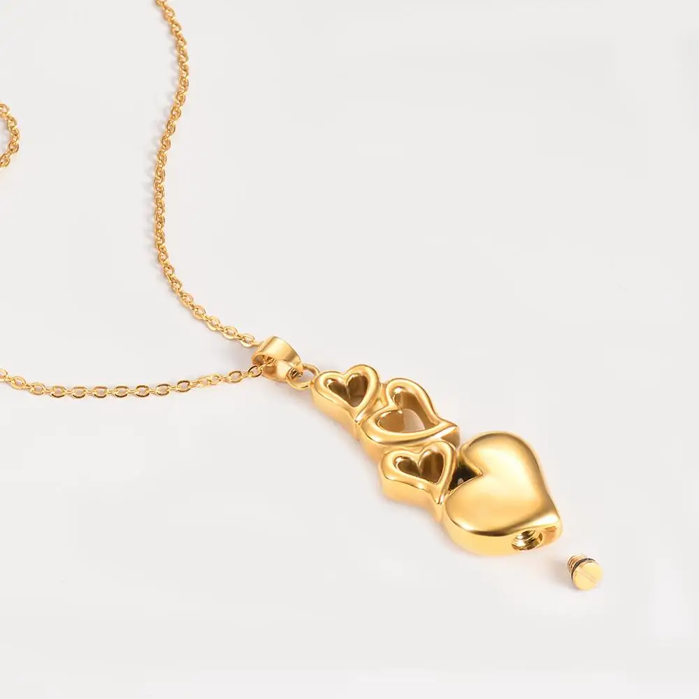 Из нержавеющий стали памятный ювелирные изделия 4 сердечко Кремация урн для