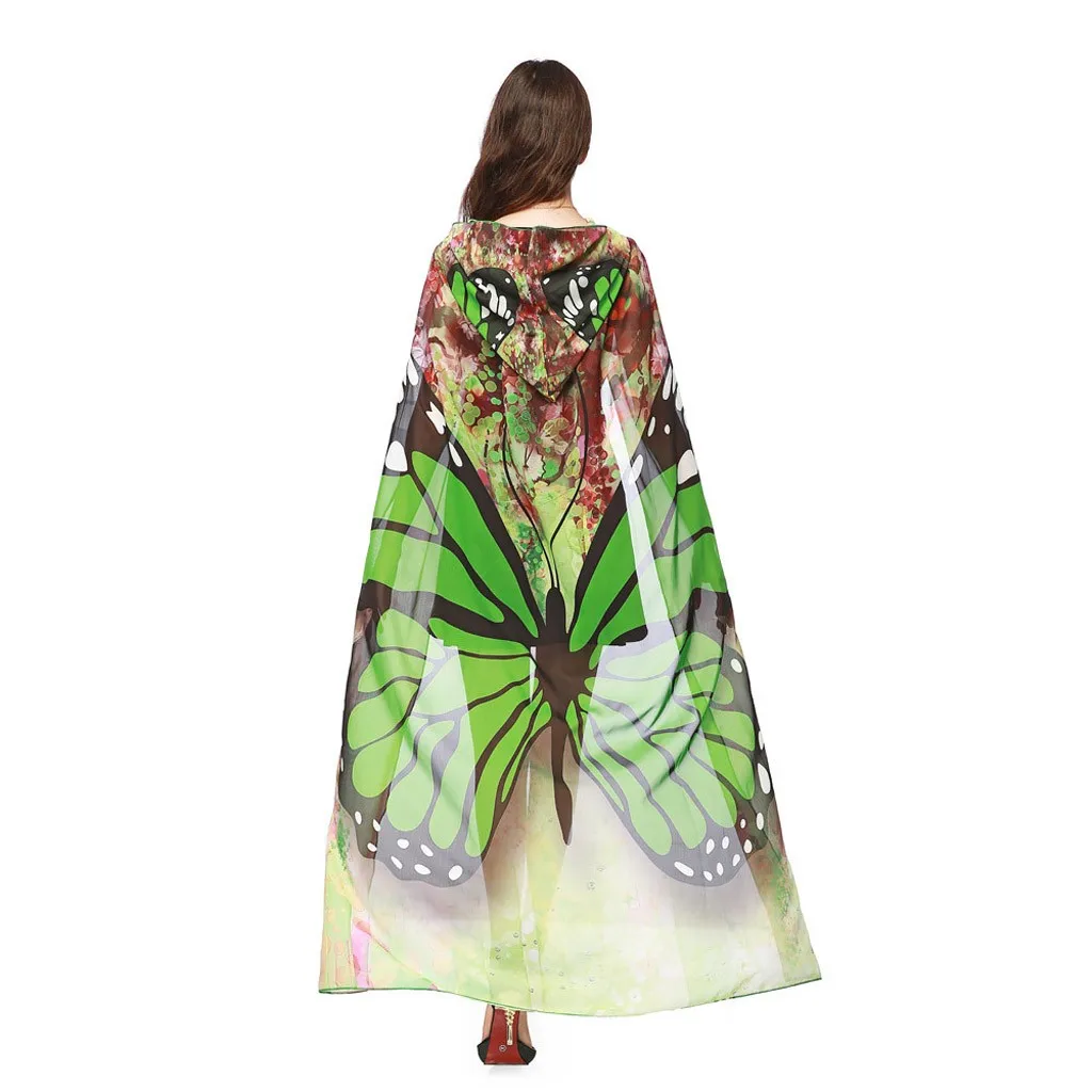 Женские накидки для взрослых на Хэллоуин шифоновая накидка с капюшоном