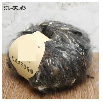 dark gray camou 50 г/шт. итальянская длинношерстная Узловая пряжа мохер необычная пряжа тканая пряжа шарф толстая пряжа - Цвет: dark gray camou