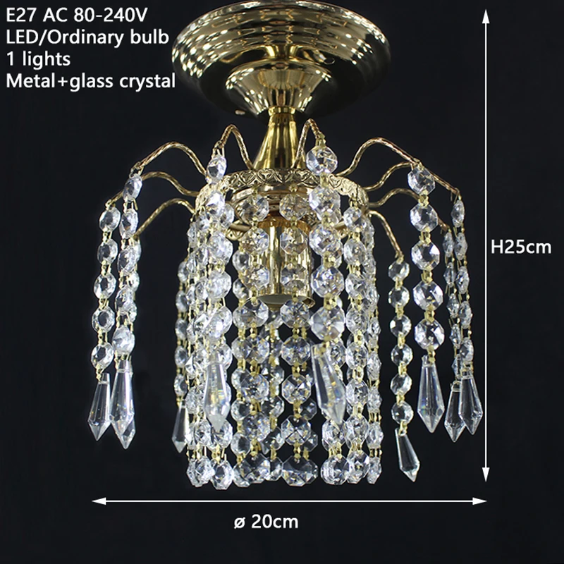 Современный потолочный светильник с железным кристаллом и блеском E27 золотой
