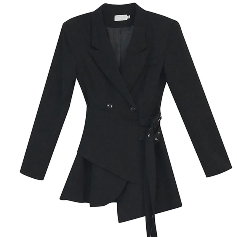 

LANMREM Design Sense Coat Goddess Temperament Long Sleeve Lace Up Waist Blazer Casual Women's Summer 2021 New Arrival 2K1641