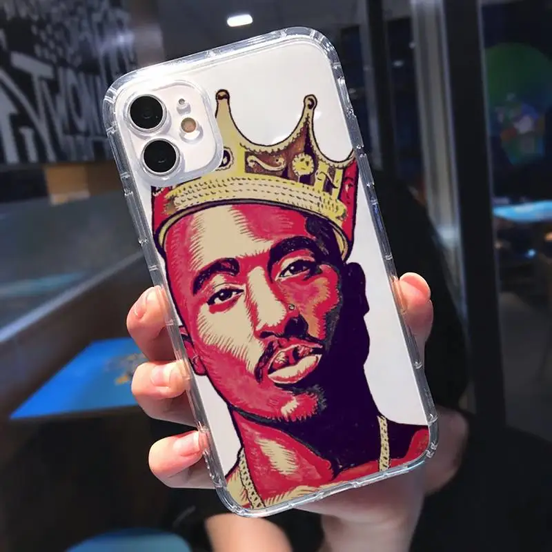 

Rapper 2pac Phone Cases Transparent for Clear iPhone 11 12 mini pro 8 7 6 6S XS MAX Plus X 5S SE 2020 XR