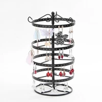 hot sale round 168 holes 4 layer earrings stud necklace jewelry display jewllery organization multifunctional metal stand holder