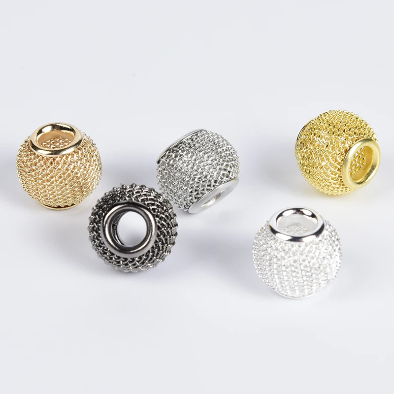 10 шт./лот высококачественные металлические полые сетки шарики шармы бусины