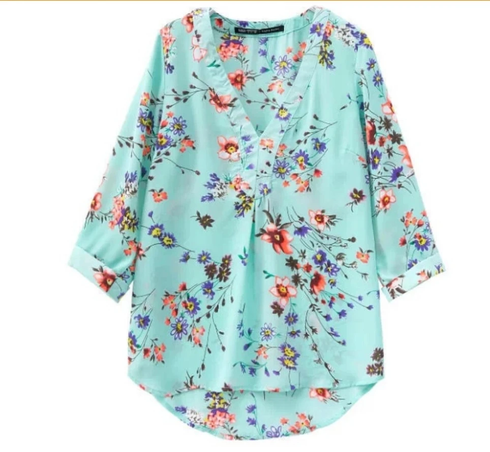 2020 3D светильник с полными цветами Зеленая мята напечатанным полурукавом размера