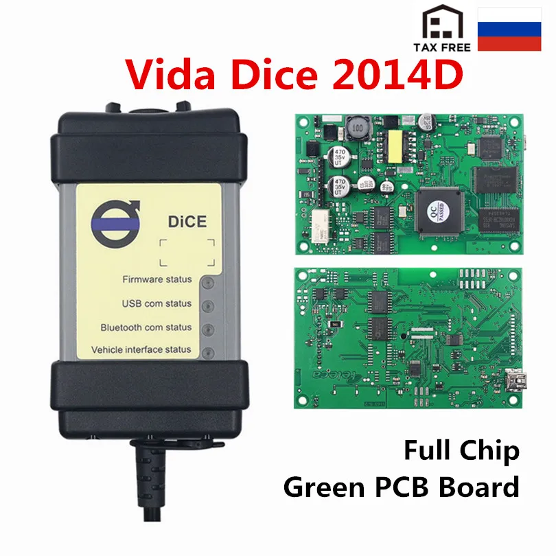 Российские запасы! Лучшая 2014D зеленая доска Vida Dice многоязычный диагностический