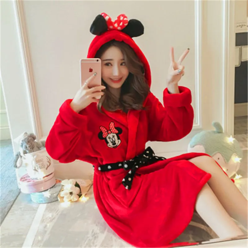 Женские домашние пижамы из бархата кораллового цвета Теплые зимние с длинными