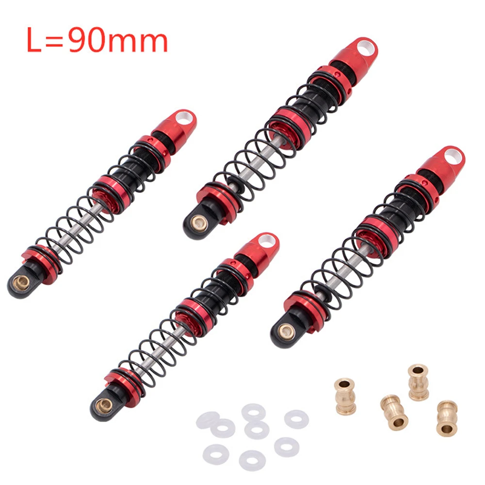 

2Pcs/Pair Red Metal Shock Absorber For 1:10 Rc Crawler Car Axial Scx-10 (L=90mm)