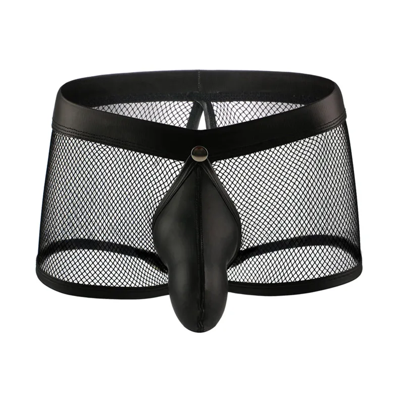 Сексуальное мужское нижнее белье прозрачные сетчатые шорты боксеры для мужчин