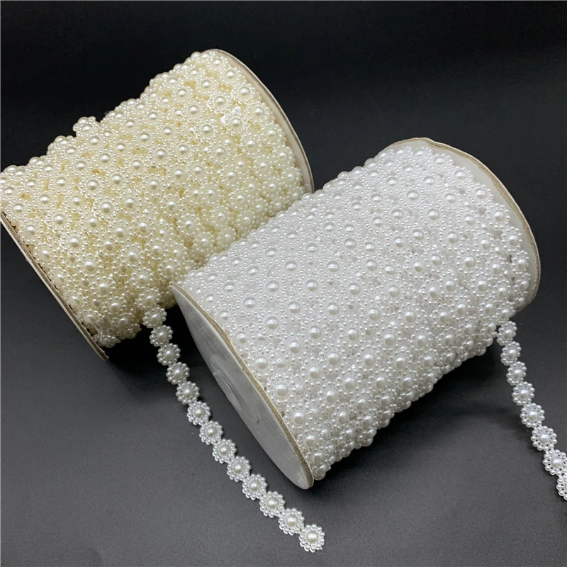 2 _ 10 мм белый цвет слоновой кости имитация жемчуга цепочка гирлянда цветы