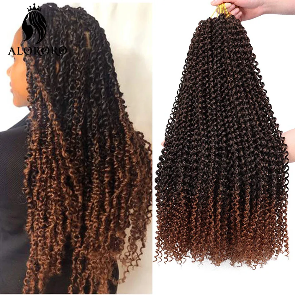 

14/18/24 Inch Passion Twist Hair Synthetic Braiding Hair Extensions Water Wave Goddess Faux Locs Crochet Hair for African Braids