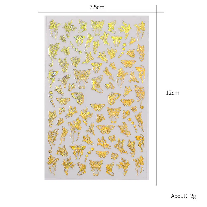 

Laser Nail Art Sticker Decals Nail Foil Nail Accesoires Butterflys Nail Supplies For Professionals Nail Decor 3d Nail Stickers