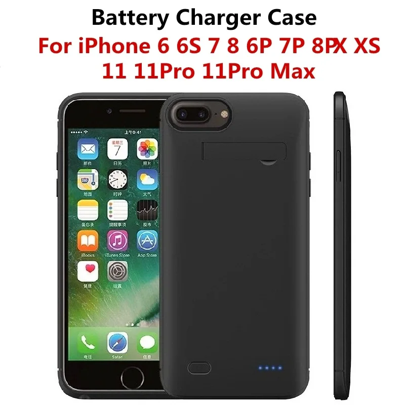 Внешний аккумулятор 10000 мАч для iPhone 6 6s 7 8 plus чехол с зарядным устройством X XS XR 11 Pro