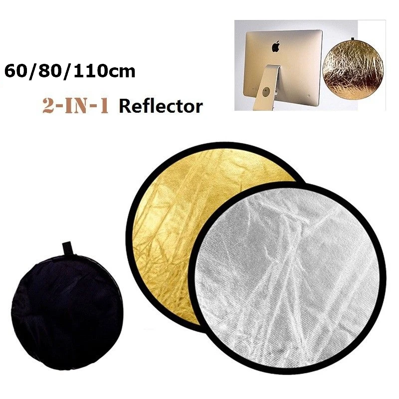 

60 CM Portable Light Round Reflector Collapsible Photography Studio Reflector Photo Studio Accessories Gold/Silver