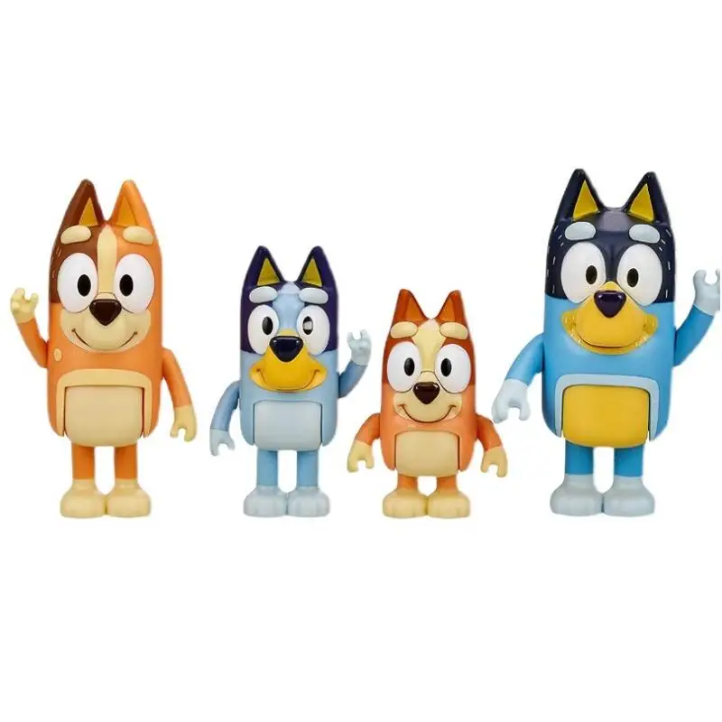 

4PCS Kawaii Animal The Bluey Bingo Action Toys PVC Figures Cute Cartoon Dog Dolls Kids Baby Family Children Birthday Gift