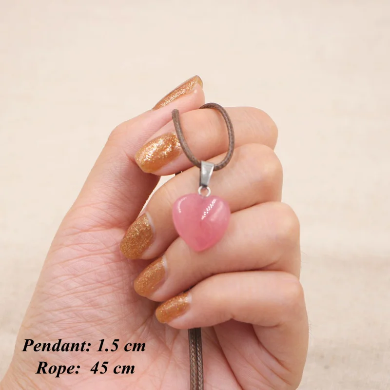 Подвеска с натуральным сердцем Just Pink Love розовое ожерелье сердечком удача в