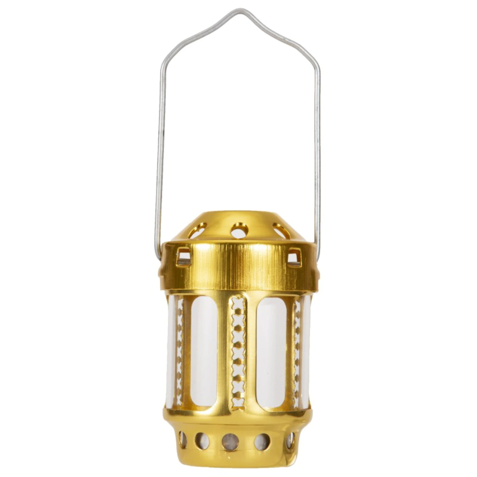 

Hiking Portable Aluminum Alloy Brass Hanging Illuminating Lamp Stand Golden Fishing Tea Wax Lamp Stand Camping Reading Hiking