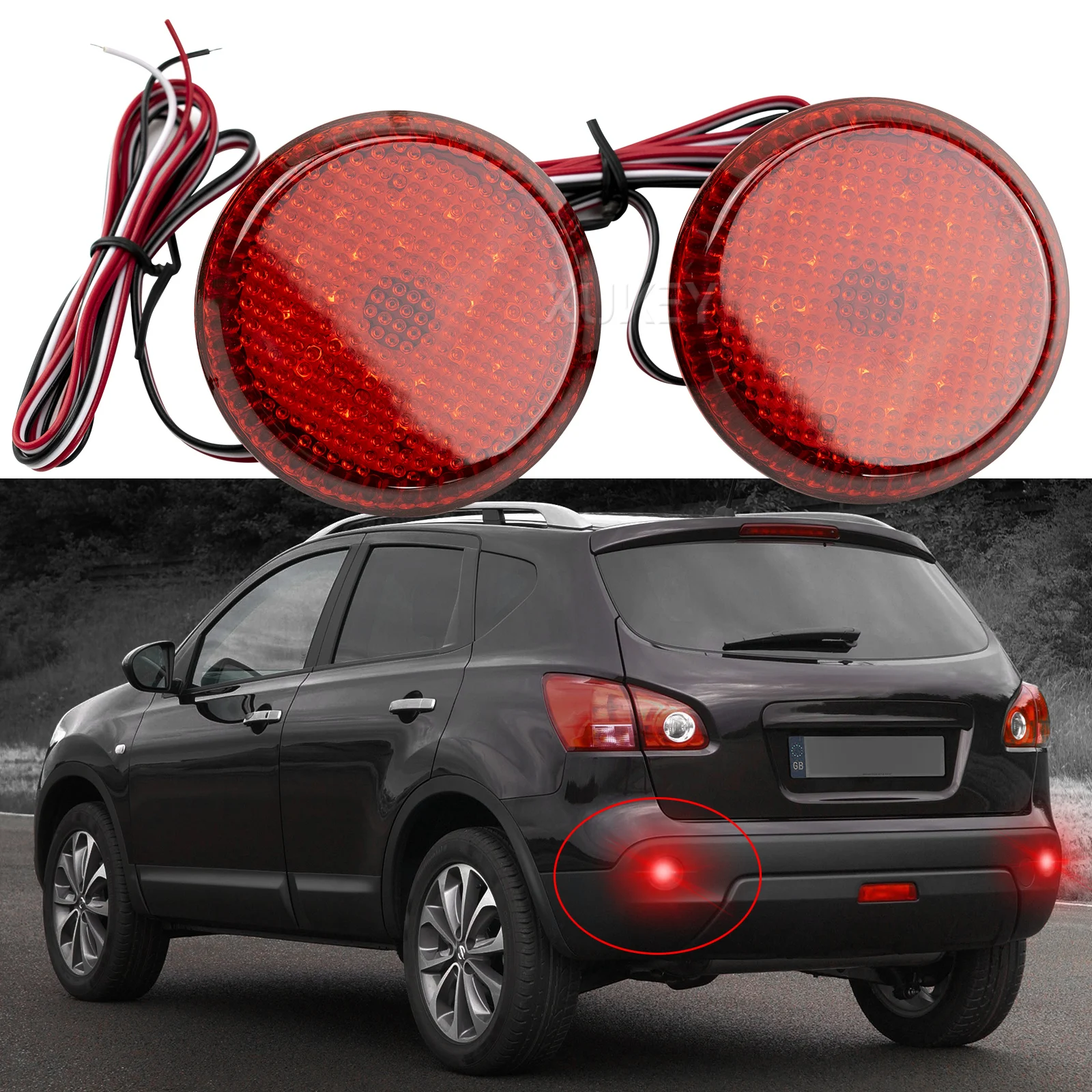 

2x Red LED Rear Bumper Reflector Lights Car Tail Lamps Brake Stop Light For Nissan Qashqai X-Trail T31 For Toyota Corolla Sienna
