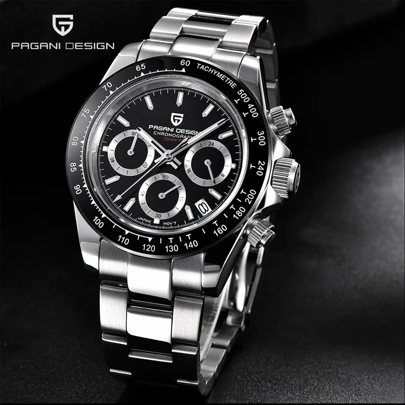 

PD1644 New PAGANI DESIGN Men's watch VK63 Japan Quartz Wristwatch Brand Luxury Sapphire Men Chronograph Watch Relogio Masculino