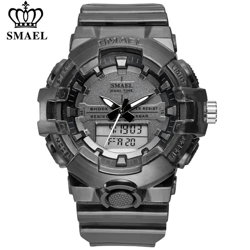 SMAEL Мужские Аналоговые кварцевые цифровые часы водонепроницаемые модные