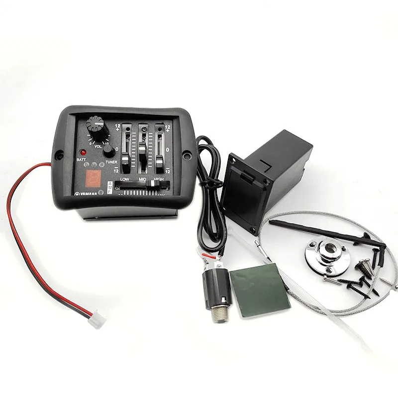 4 полосы МПЗ Акустическая гитара предусилитель эквалайзер Piezo Pickup с тюнер пикапы