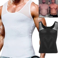 mens bosy shaper compression shirt to hide gynecomastia moobs chest body slimming undershirt shapewear men corset
