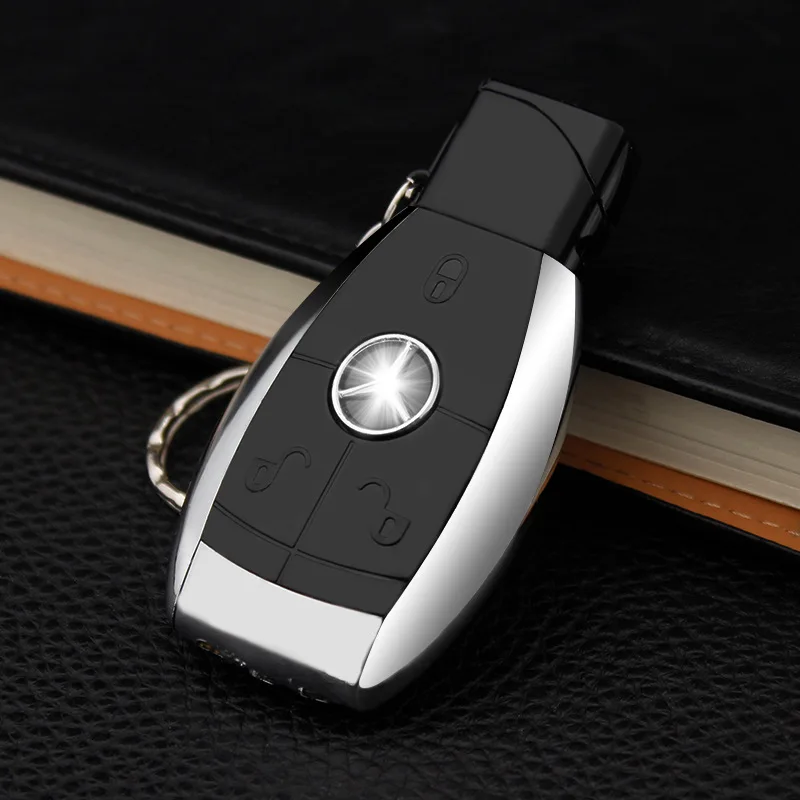

Creative Car Key Cigarette Lighter Windproof Jet Red Flame Torch Lighter LED Light Butane Cigar Lighters Smoking Accessories