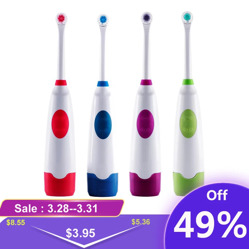 Вращающаяся электрическая зубная щетка 1 шт. сменная для взрослых и
