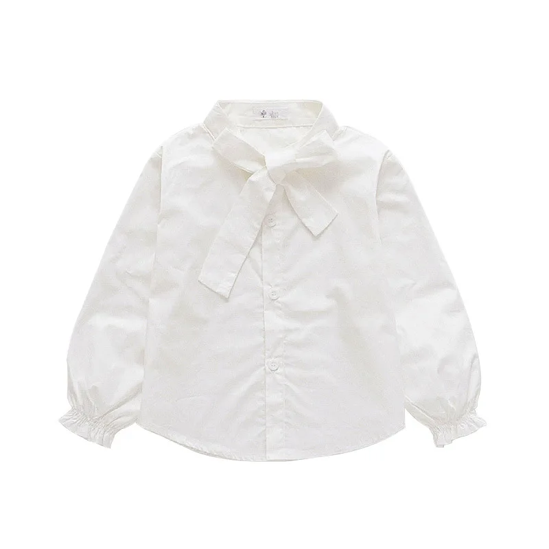 

Girl White Shirts Kids Fashion 2021 Fall Bow Toddler Clothes Girls Tops Children Blouse Spring Autumn