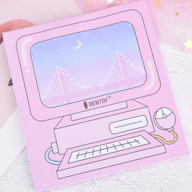

N Times Computer Game Model Paper Memo Pad Bookmark Stationery Pink Sticky Notepad Gift Random Delivery