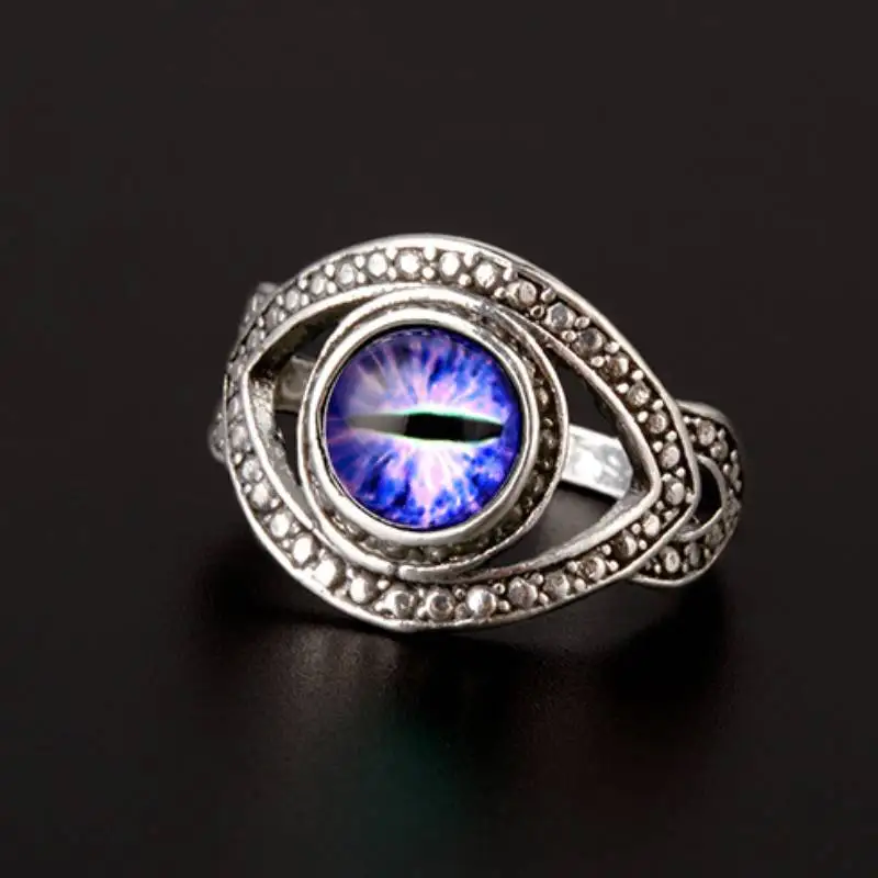 

5Colors Exaggerated Demon 3D Eye Adjustable Design Ring For Men Women Hip Hop Party Punk Style Eyeball Ring Jewelry