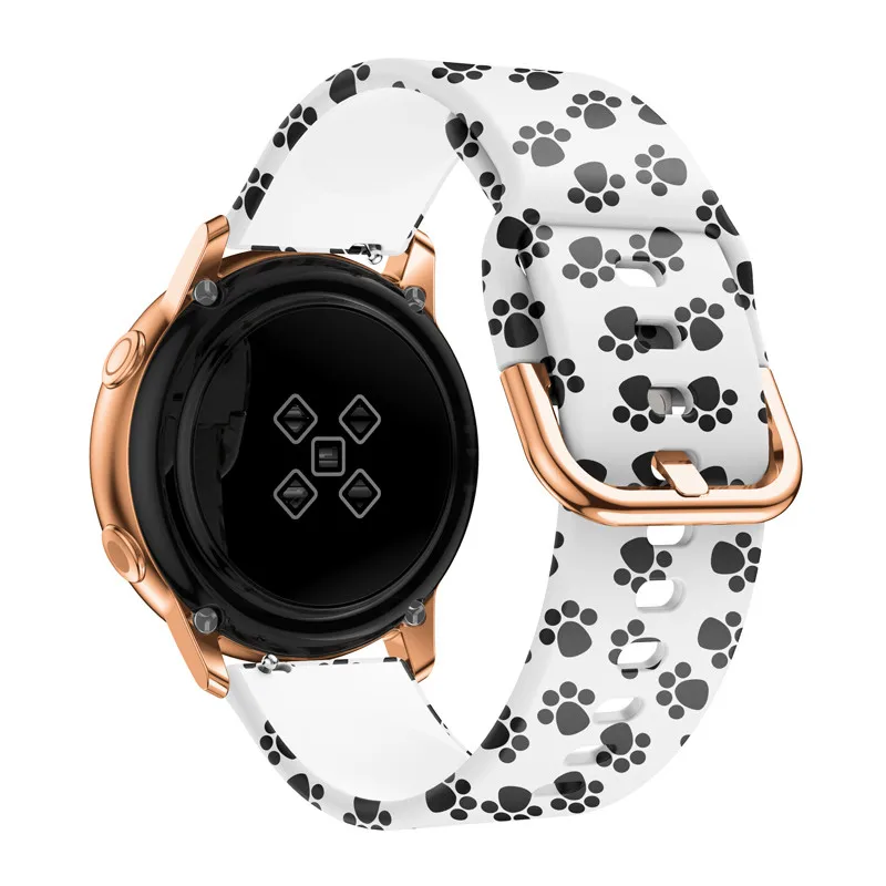 Ремешок силиконовый для Samsung Galaxy watch active 2/42 мм Gear S2 спортивный браслет с принтом