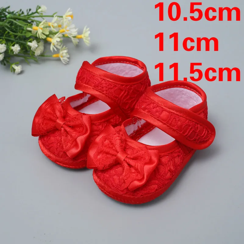 

ANYONGZU 2020 New Baby Shoes 0-1Year Princess Girl Toddler Red Bow Design Cute Matching Skirt Solid Color Non Slip Toddler shoes