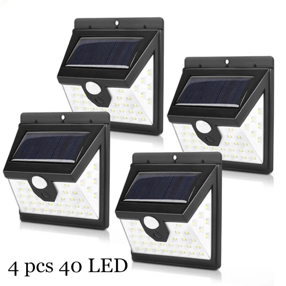 

40 LED Solar Light Solar Powered lamp PIR Motion Sensor Solar Lights Outdoor Waterproof Garden Path Decoration Wall Street Lamps