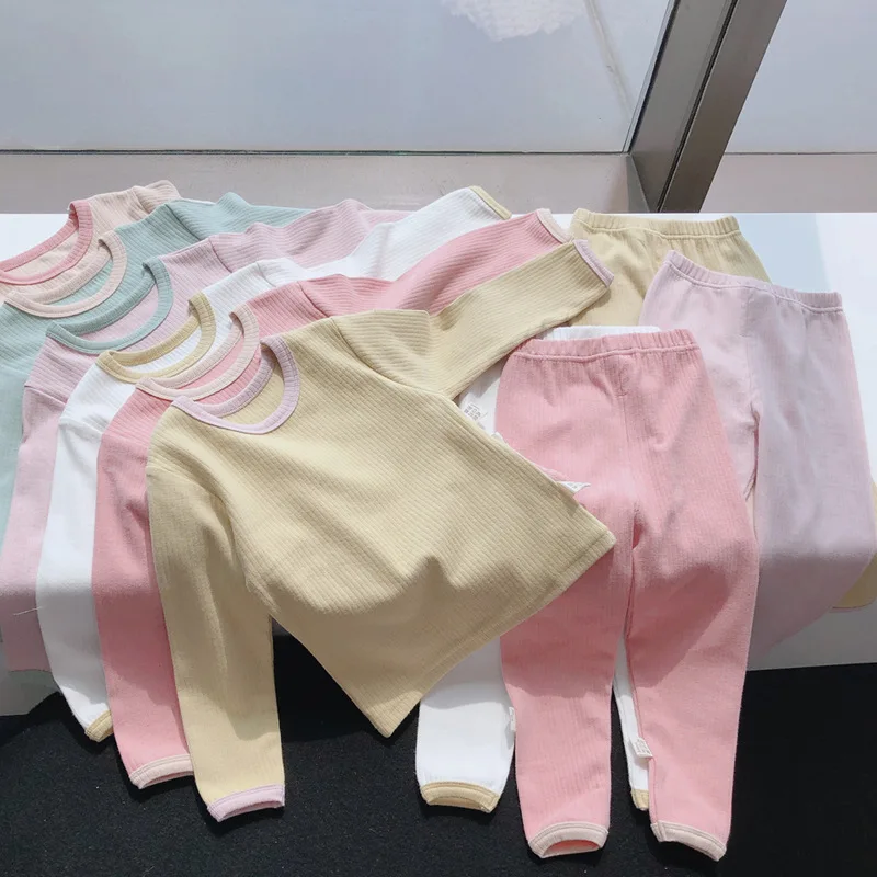 

2021 весенние детские комплекты с кальсоном, пижамы, хлопковая одежда для сна для мальчиков, осенне-зимнее нижнее белье, Детская домашняя одеж...