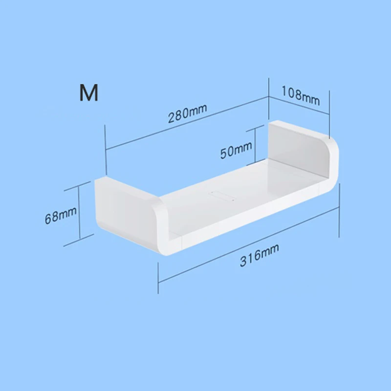 shelf medium Полка для туалета, для хранения в ванной, водонепроницаемые настенные полки, Пылезащитная Пластиковая Полка для хранения с зеркальной дверью для ванной - Цвет: shelf medium