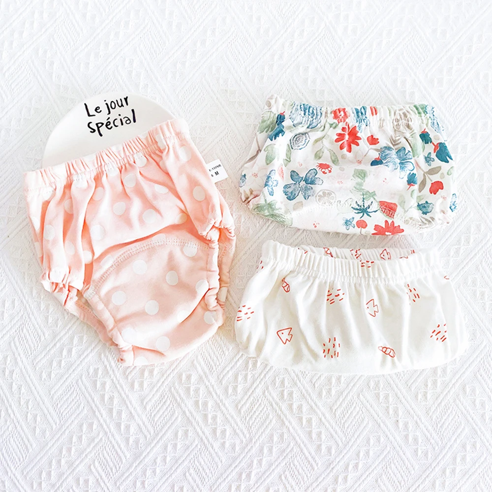 

Coola Peach 3 Pcs/Set Cotton Baby Training Pant 6 Layers Gauze Washable Toddler Potty Cloth Diaper