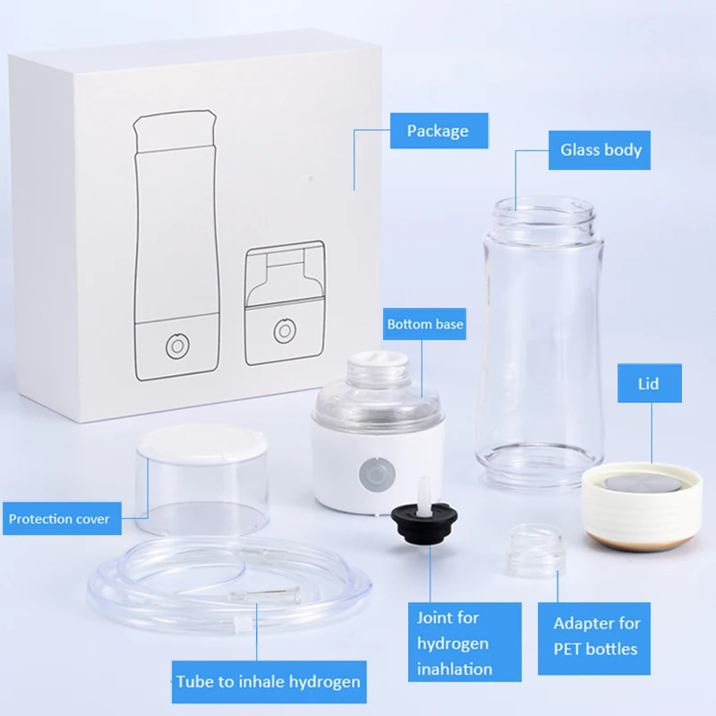 

DuPont SPE PEM N324 membrane H2 Bottle Hydrogen Water Generator with 2 work mode and self cleaning mode