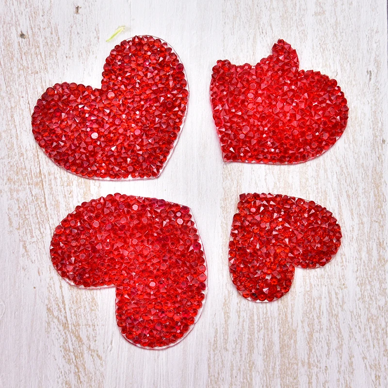 Бесплатная доставка 25 шт./лот красное сердце исправления горный хрусталь мотив