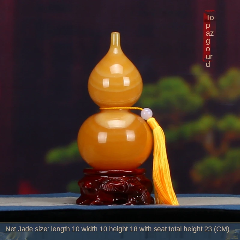 

TT Natural Afghan Jade Gourd Fu Lu Ping An Decoration Home Ornament Living Room Entrance Antique Shelf Chinese Style Decoration