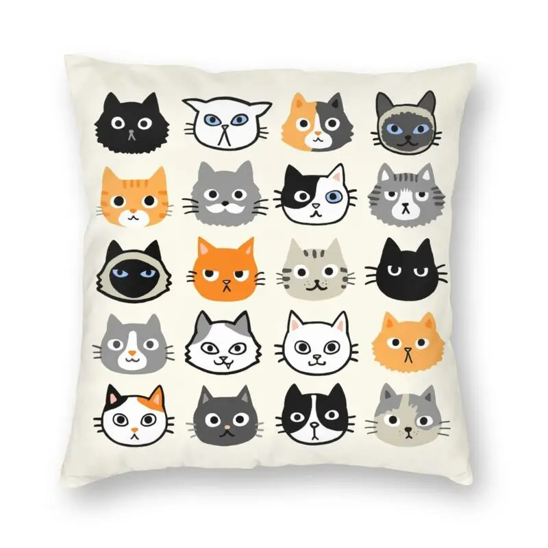 Милый необычный чехол для подушки с изображением кошки двухсторонний забавным