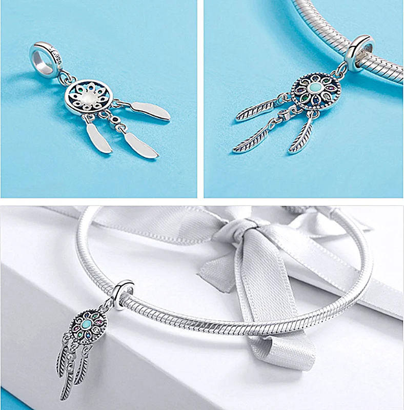 925 Sterling Silver Charms Fit original Pandora Bracelets Necklaces Secret Planet Moon Star Pendant Blue Ename Jewelry | Украшения и