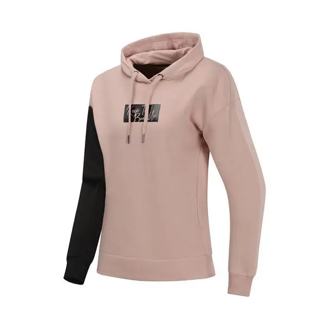 Li-Ning, Женская трендовая трикотажная толстовка, зимняя, флисовая, свободный крой, 80% хлопок, 20% полиэстер, подкладка, теплые спортивные топы, AWDP456 COND19 - Цвет: AWDP456-5H