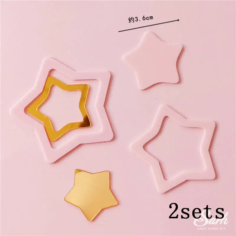 2sets hollow star B Галстук-бабочка декоративные ежики с днем рождения колесо обозрения Eat Me Топпер для торта для свадебной вечеринки принадлежности для выпечки Шары Любовь Подарки - Цвет: 2sets hollow star B