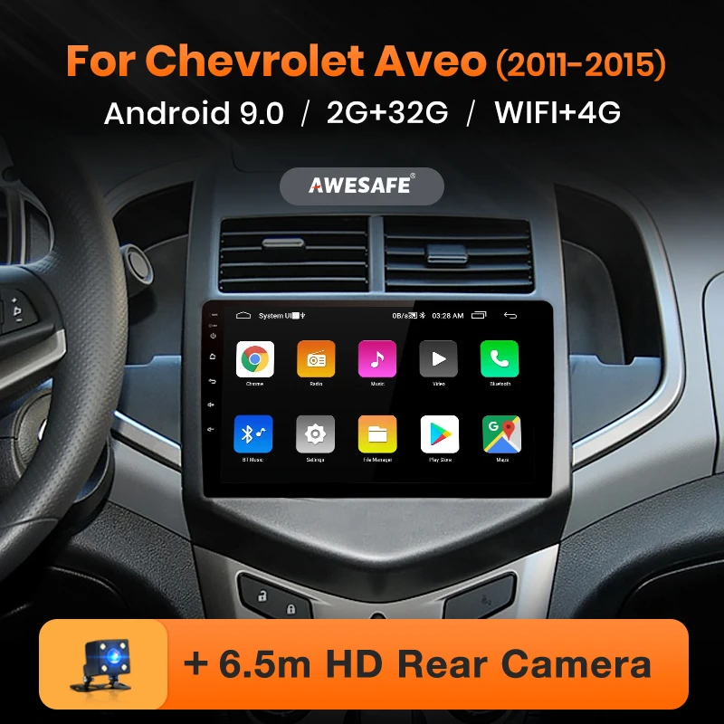 AWESAFE для Chevrolet Aveo 2011- автомобильный Радио Мультимедиа Видео плеер gps навигация Нет 2 din 2din DVD Android 8,1 2 ГБ+ 32 ГБ