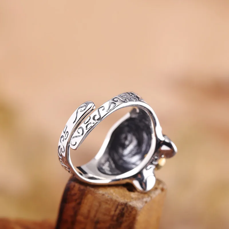 Кольцо Uglyless крутое с черепом и котом женские открытые кольца в стиле стимпанк