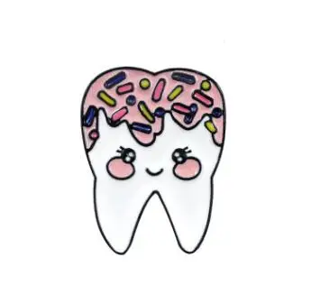 Карамельный узор шляпа набор в улыбке зубы Милая брошь личность подходит для подарка дантисту одежда медсестры бижутерия