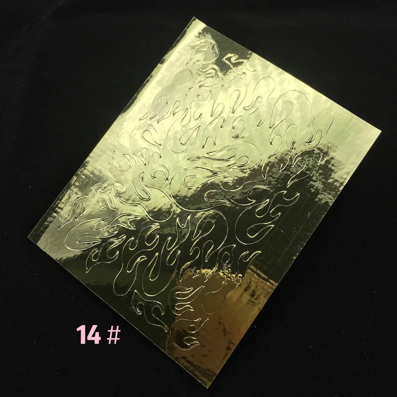 Fire Nail Holographic Strip Tape Nail Art Stickers Thin Laser Silver Stripe Sticker DIY Foil Decal Sticker - Цвет: 14