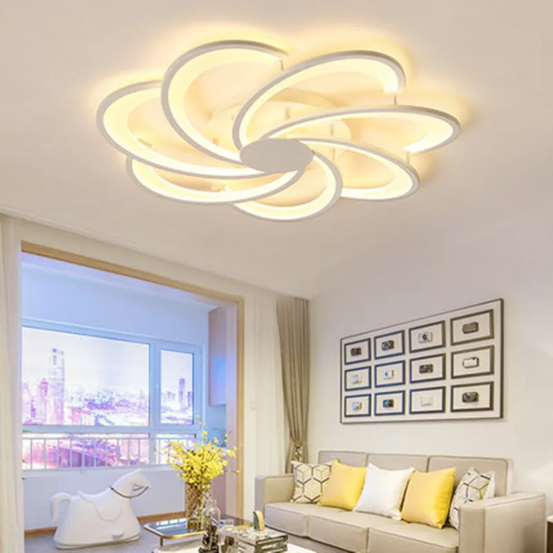 

White Ceiling Chandelier Modern LED Creativity Hardware Acrylic Chandelier lighting For Living Room Dining Room luminaria lustre