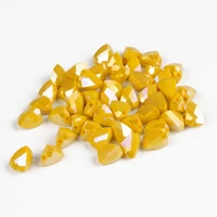 4 6 8mm yellow triangle faceted crystal glass beads spacer loose for jewelry making diy bracelet necklace accessories